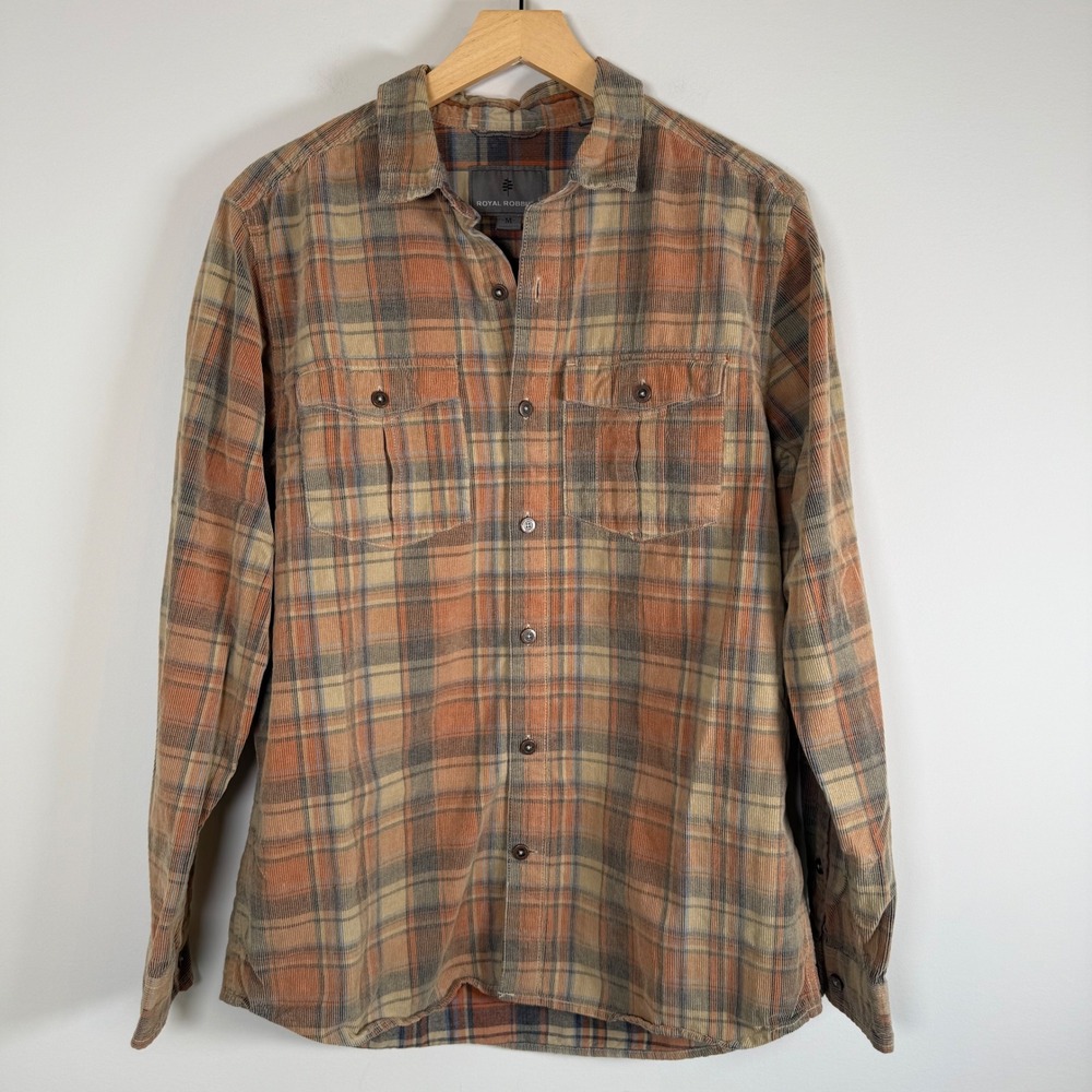 Royal Robbins Men's Plaid Flannel Standard Fit Button Up Shirt Lumberjack Medium
